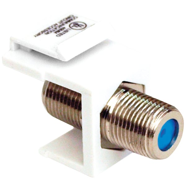 Datacomm Electronics Keystone Jack with 2.4GHz F-Connector (White) 20-3202-WH
